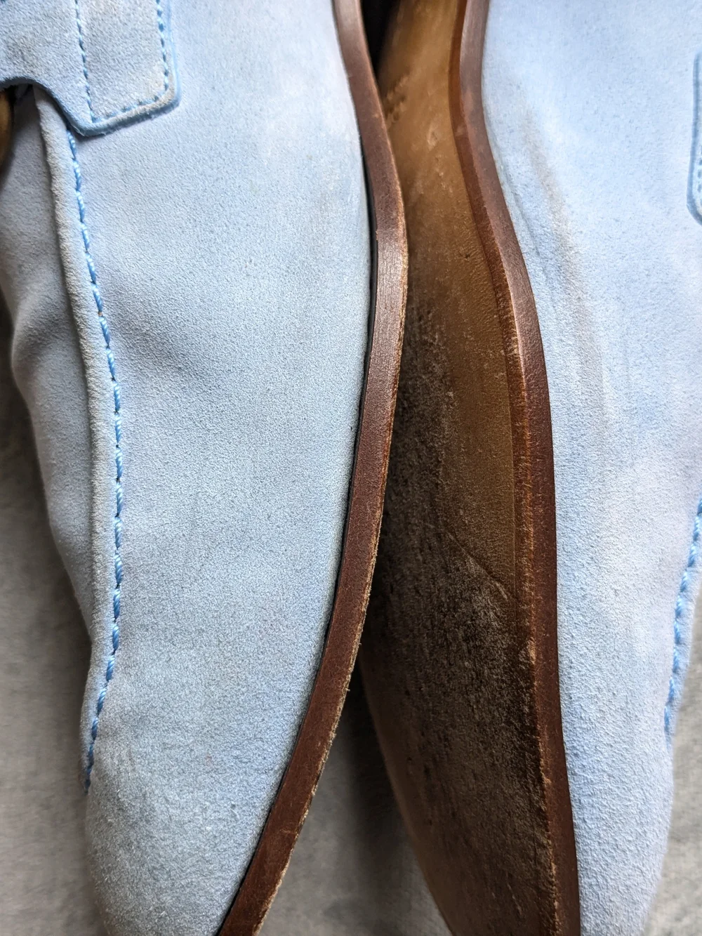 Gucci Light Blue Suede Horsebit Loafers Men US 8.5 Leather Slip Ons